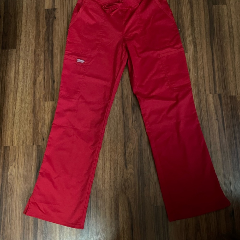 Red Cherokee scrub pants